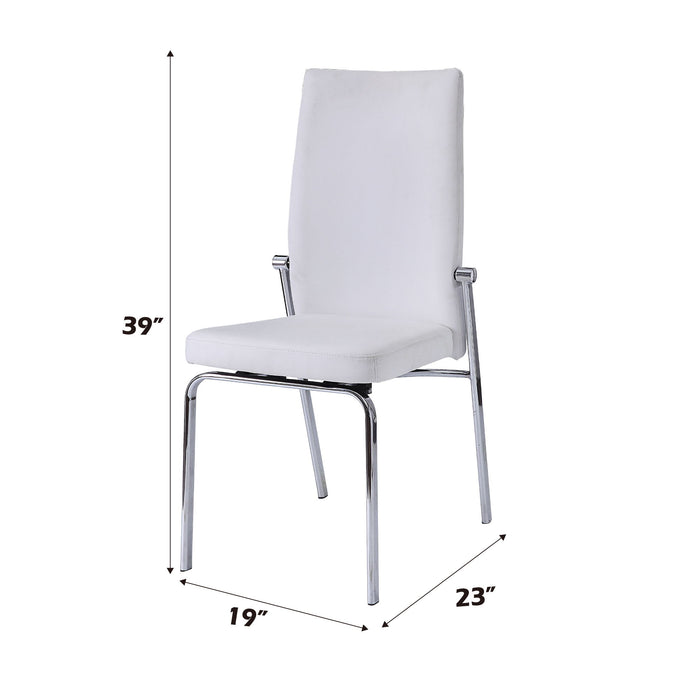 Noralie - Side Chair (Set of 2) - White / Silver