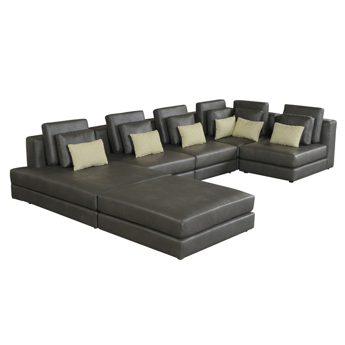 Modular Sectional Sofa Corner Sofa Chaise Lounge With Movable Ottoman For Living Room