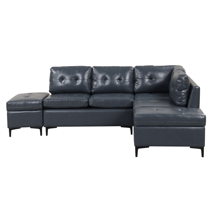 L-Shaped Corner Sofa Sectional Sofa Couch With Movable Storage Ottomans For Living Room