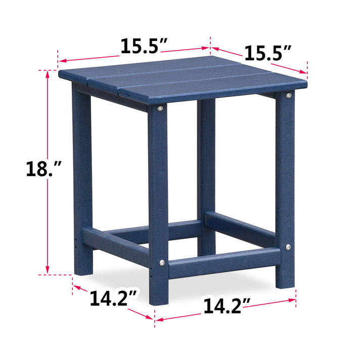 Folding Outdoor Adirondack Chair For Relaxing, Hdpe All-Weather Fire Pit Chair, Patio Lawn Chair For Outside Deck Garden Backyardf Balcony - Navy Blue