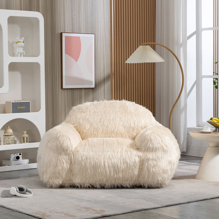 Bean Bag Chair Lazy Long Hair Sofa Bean Bag Chair Adult, Teen High Density Foam Filled Modern Focus Chair Comfortable Living Room, Bedroom Chair