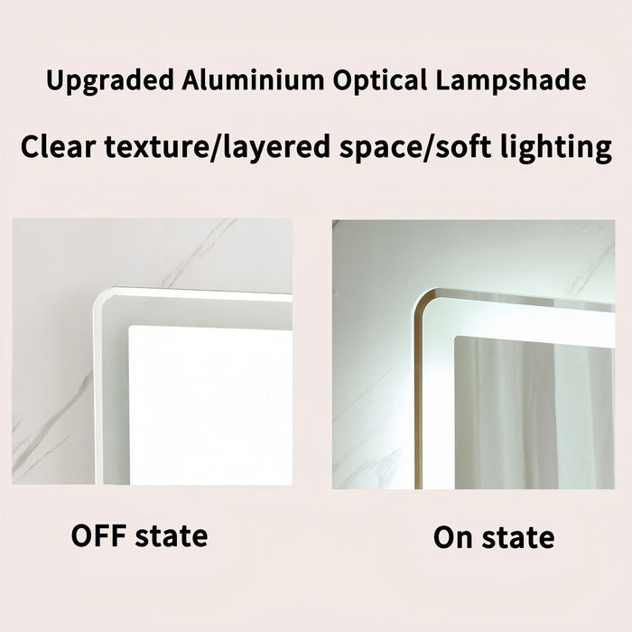 LED Bathroom Mirror Vanity Mirrors With Front Lights Wall Mounted Anti-Fog Frameless Make Up Mirror With Light Copper-Free Mirror Horizontal Or Vertical