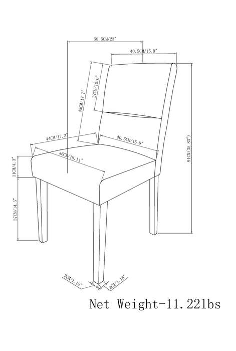 Ashford - Parson Dining Chair (Set of 2) - Stone Grey