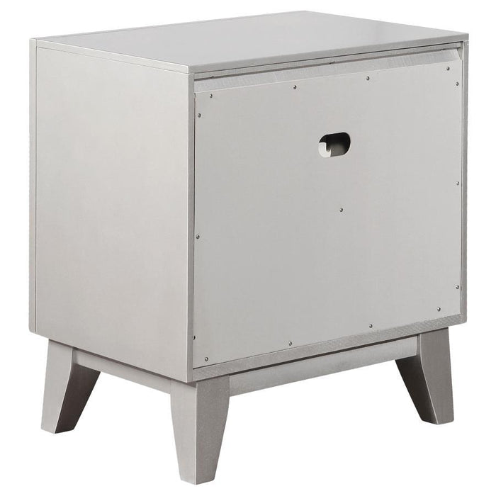 Leighton - 2-Drawer Nightstand - Metallic Mercury