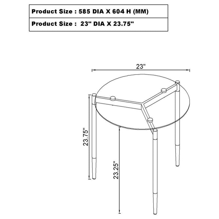 Rosalie - Round Smoked Glass Top End Table Sandy - Black