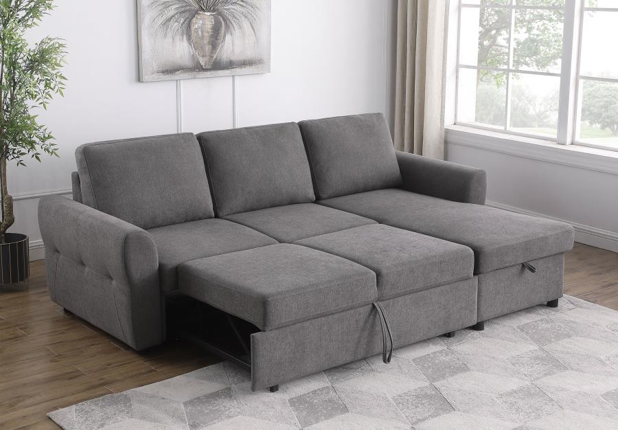 Samantha - Upholstered Storage Sleeper Sectional Sofa