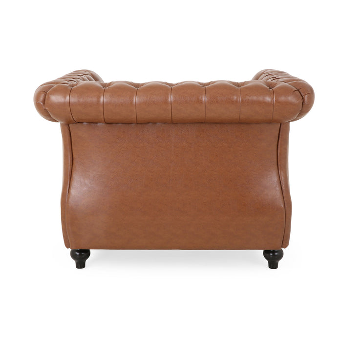 Tufted Accent Chair, Living Room - Light Brown