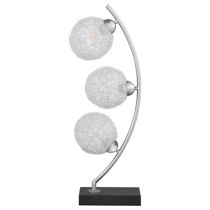 Claudia - Woven Spherical Metal Table Lamp - Black