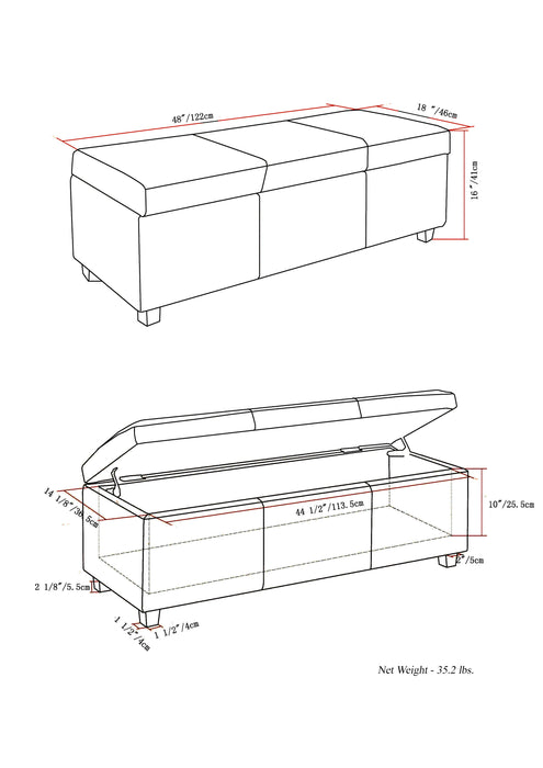 Avalon - Storage Ottoman Bench