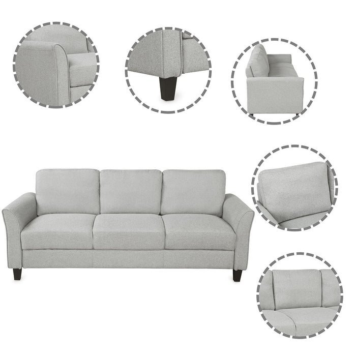 3 Seat Sofa Living Room Linen Fabric Sofa