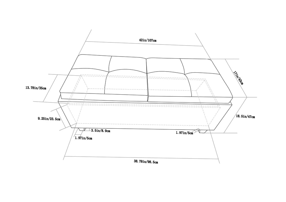 Avalon - 2 Tray Storage Ottoman