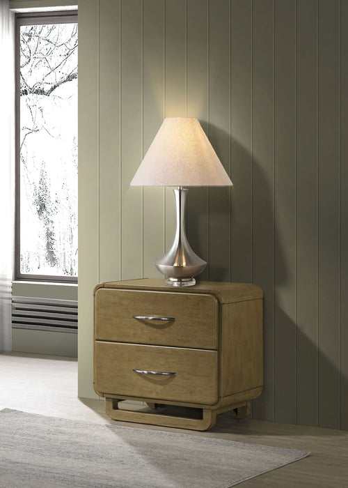 Amsbury - 2-Drawer Nightstand Bedside Table - Nutmeg