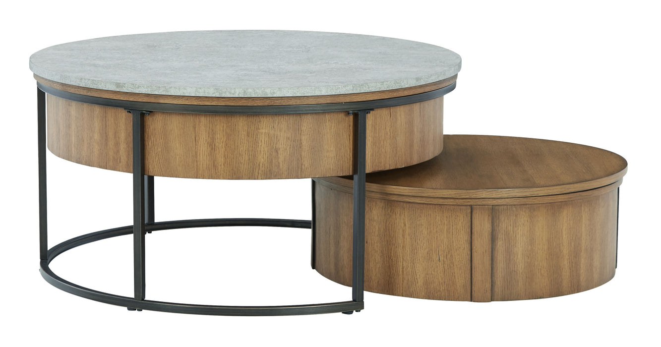 Fridley - Gray / Brown / Black - Nesting Cocktail Tables (Set of 2)