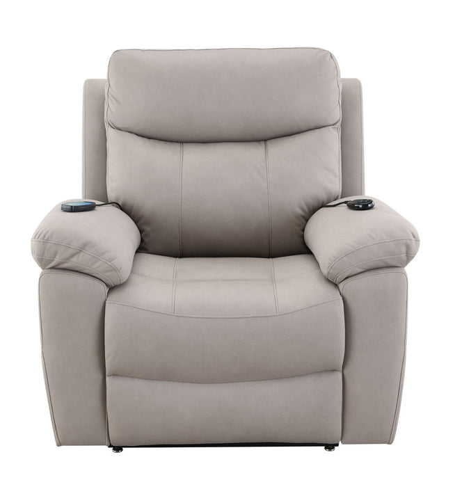 Chriki - Polished Microfiber Power Motion Recliner With Lift Heating Massage Chair