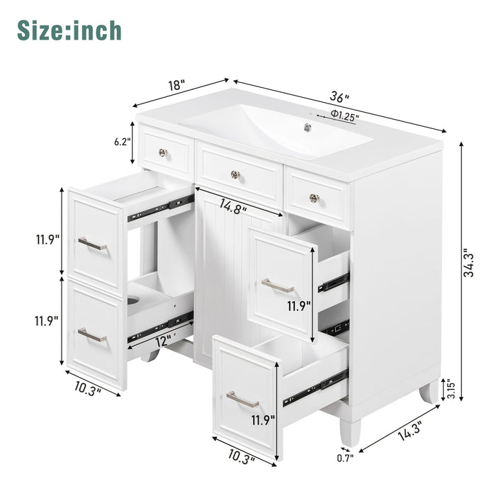 Bathroom Vanity Cabinet With Sink Top Combo Set, Single Sink, Shaker Cabinet With Soft Closing Door And Drawer