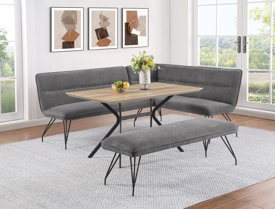 Dodson - Fabric Upholstered Dining Bench - Gray