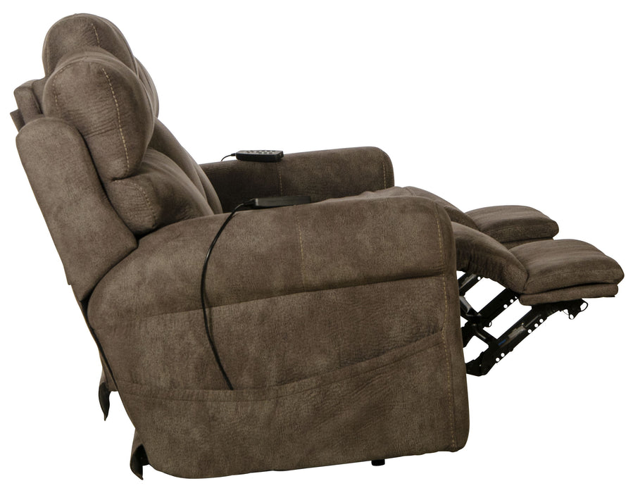 Tranquility - Power Headrest Power Lay Flat Reclining Sofa With DDT / CR3 Heat / Massage / Lumbar - Pewter