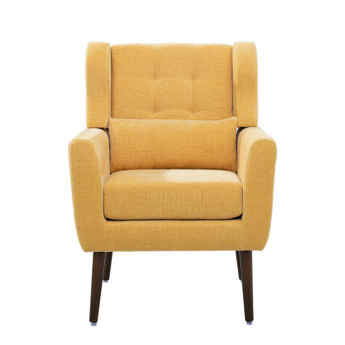 Modern Accent Chair Upholstered Foam Filled Living Room Chairs Comfy Reading Chair Mid-Century Modern Chair With Chenille Fabric Lounge Arm Chairs Armchair For Living Room Bedroom