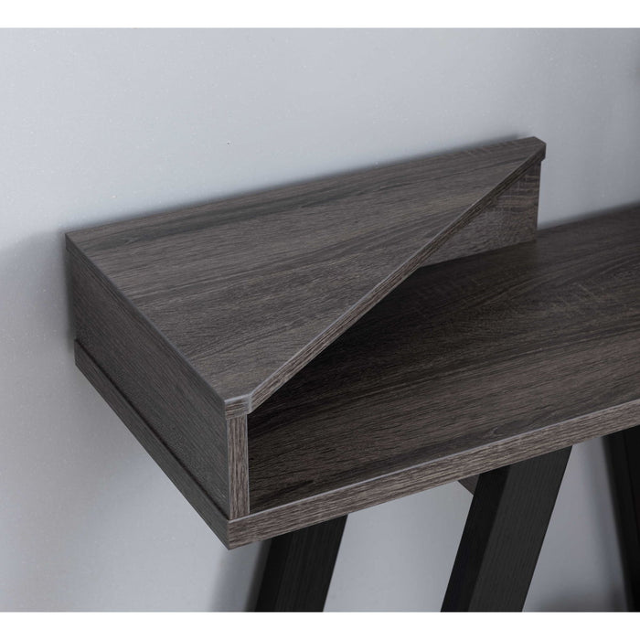 Contemporary Two Toned Console Table With Two Shelves