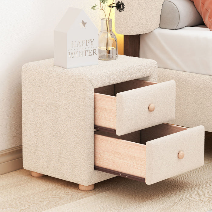 Teddy Fleece Nightstand With 2 Drawers