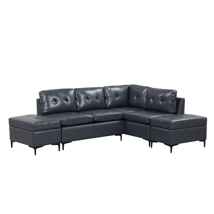 L-Shaped Corner Sofa Sectional Sofa Couch With Movable Storage Ottomans For Living Room