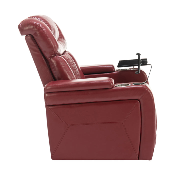 270° Swivel Power Recliner Individual Seat Home Theater Recliner With Comforable Backrest, Tray Table, Phone Holder, Cup Holder, USB Port, Hidden Arm Storage For Living Room