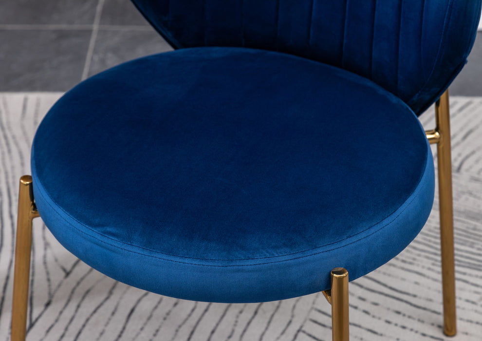 Amoa - Contemporary Velvet Upholstery Dining Chair - Blue