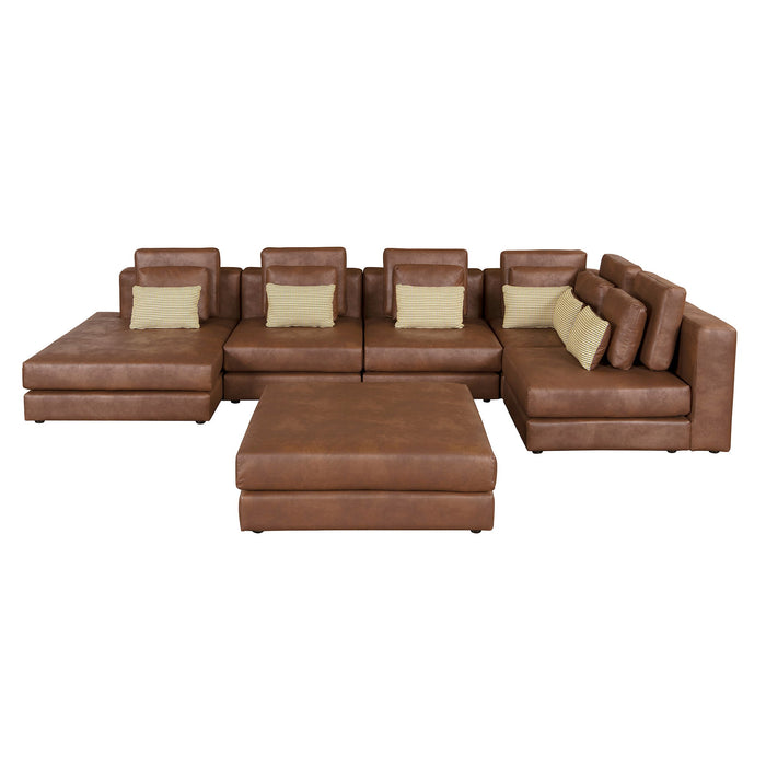 Modular Sectional Sofa Corner Sofa Chaise Lounge With Movable Ottoman For Living Room