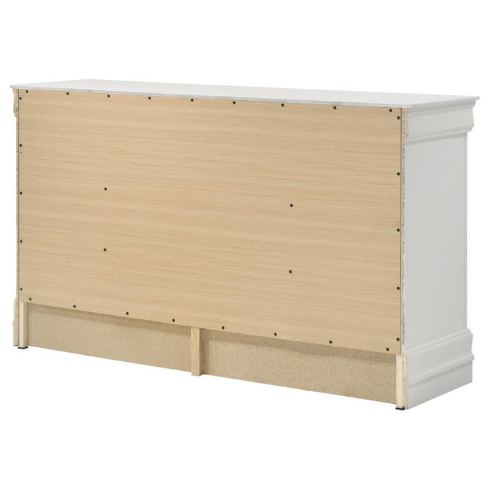 Louis Philippe - 6 Drawers Dresser - White