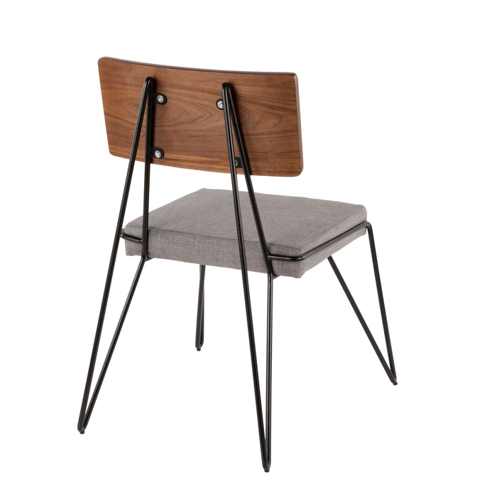 Loft - Mid-Century Modern Chair (Set of 2) - Black / Gray / Walnut