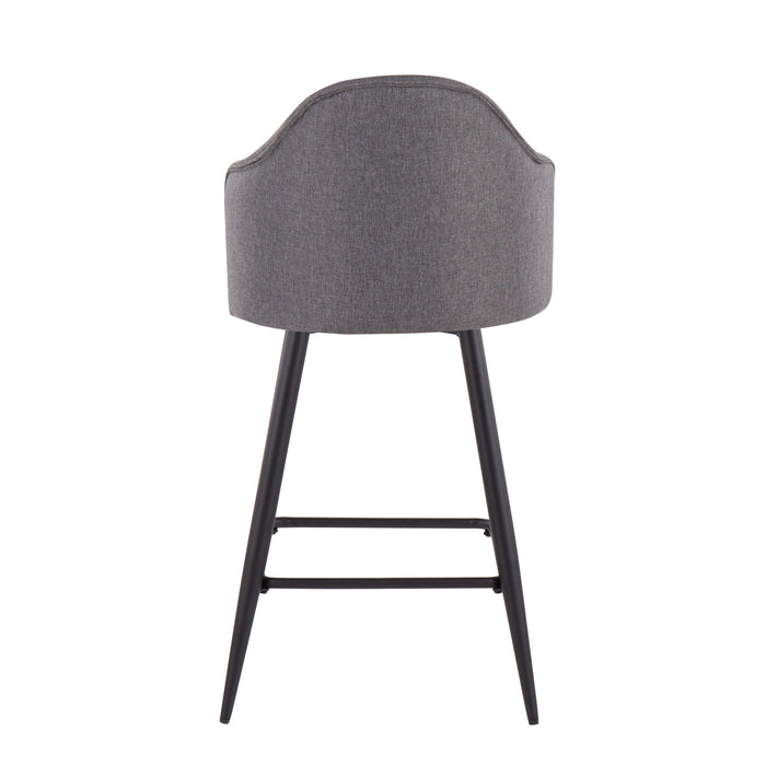 Ahoy - Contemporary Fixed Height Counter Stool With Square Footrest (Set of 2)