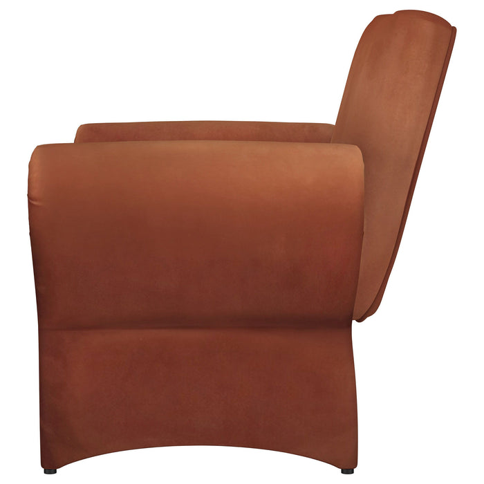 Liana - Upholstered Roll Arm Accent Armchair - Rust Orange