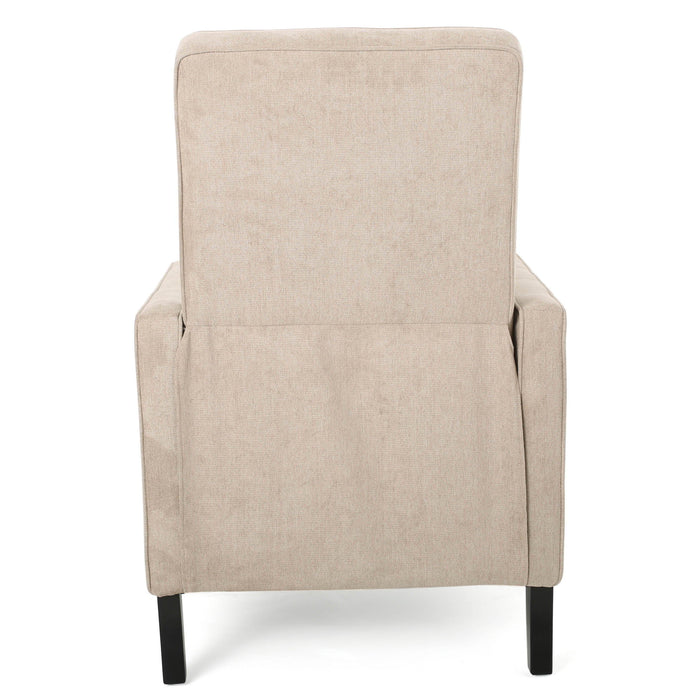 Push Back Chair Minimalist Linen Fabric - Natural