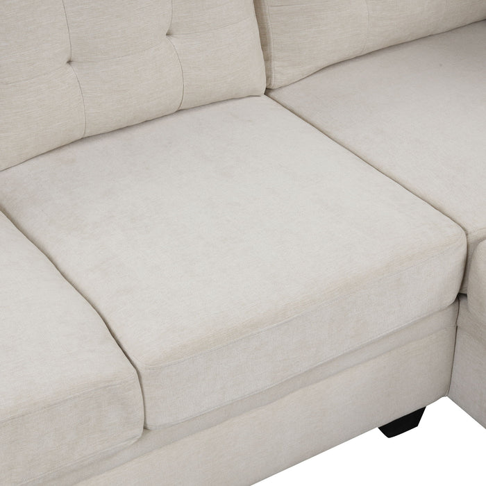 Modern U-Shaped Corner Sectional Sofa Upholstered Linen Sofa Couch For Living Room