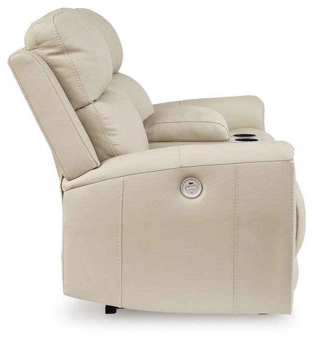 Dahlmoore - Almond - Dbl Power Reclining Loveseat With Console