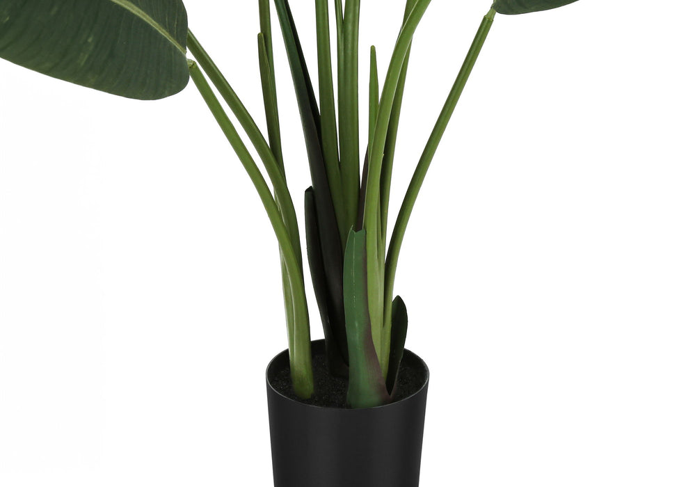 60" Tall, Artificial Plant, Bird Of Paradise Tree, Indoor, Faux, Fake, Floor, Greenery, Potted, Decorative - Green / Black