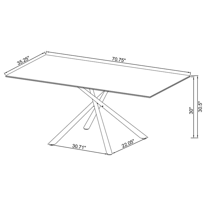 Carvell - Rectangular Sintered Stone Dining Table - Mirage White