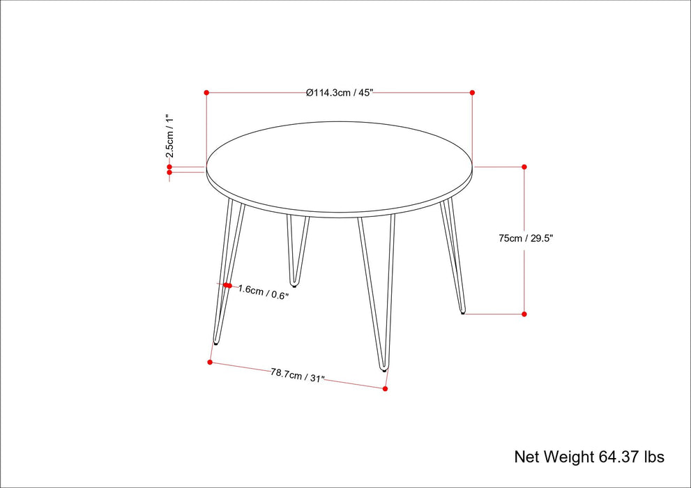 Hunter - 45" Round Dining Table - Natural