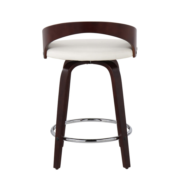 Grotto - Contemporary Fixed Height Counter Stool & Swivel With Round Footrest (Set of 2)