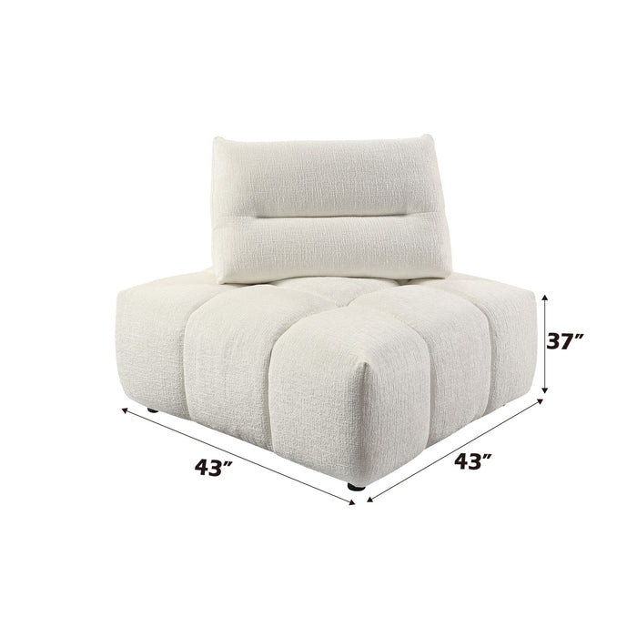 Loanna - Linen Modular Sectional With Chaise And Ottoman - Beige