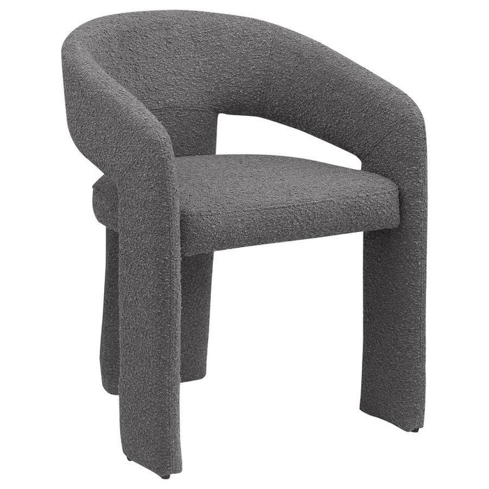 Eudora - Boucle Upholstered Dining Arm Chair - Gray