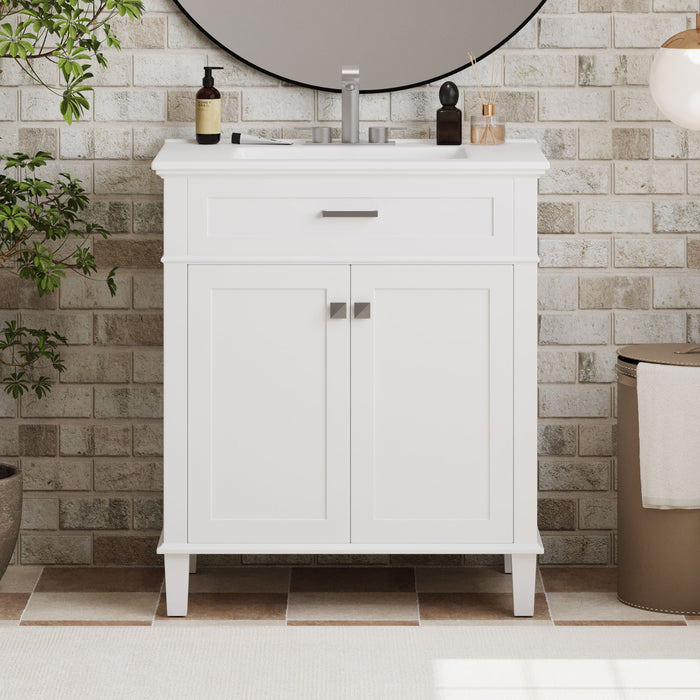 Bathroom Vanity With Ceramic Basin, Soft Close Door And Adjustable Shelves