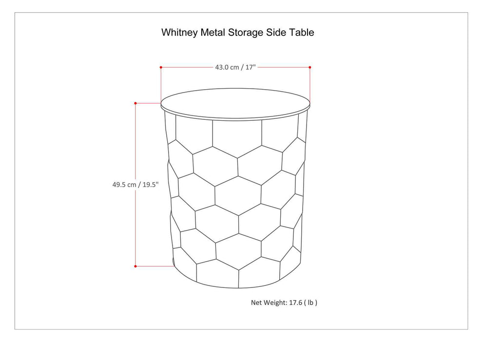Whitney - Metal Storage Side Table