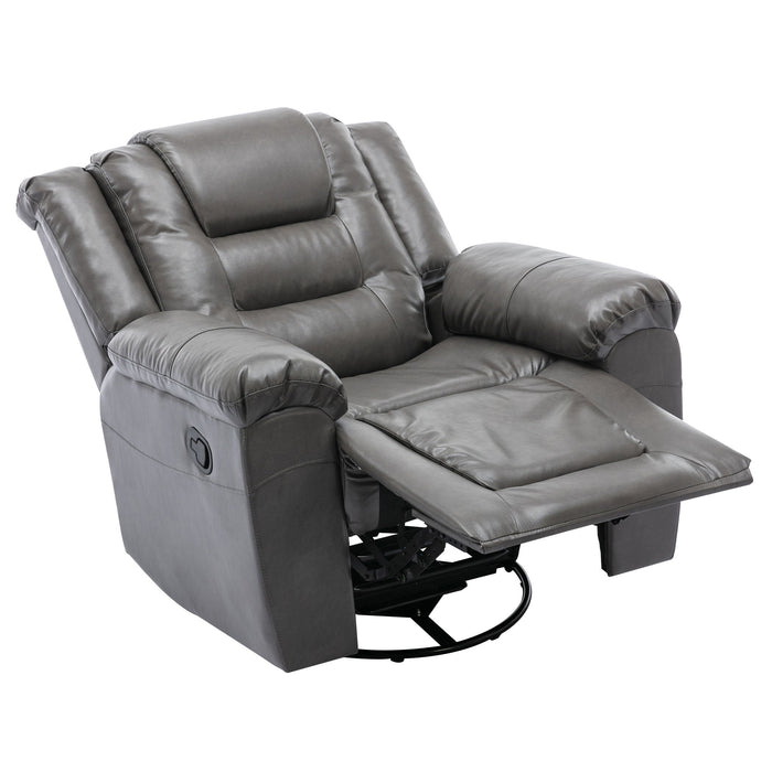 360° Swivel And Rocking Home Theater Recliner Manual Recliner Chair With Wide Armrest For Living Room