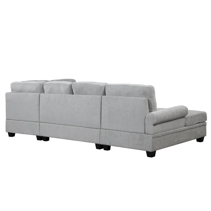 Modern U-Shaped Corner Sectional Sofa Upholstered Linen Sofa Couch For Living Room