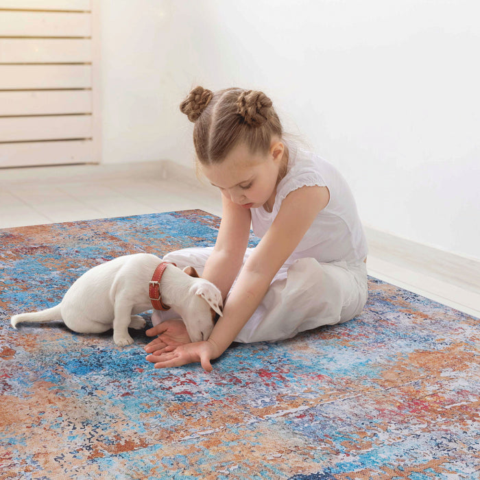 2'6'' X 10' Area Rugs, Washable, Low-Pile, Non-Slip, Non-Shedding, Foldable, Kid & Pet Friendly - Multi