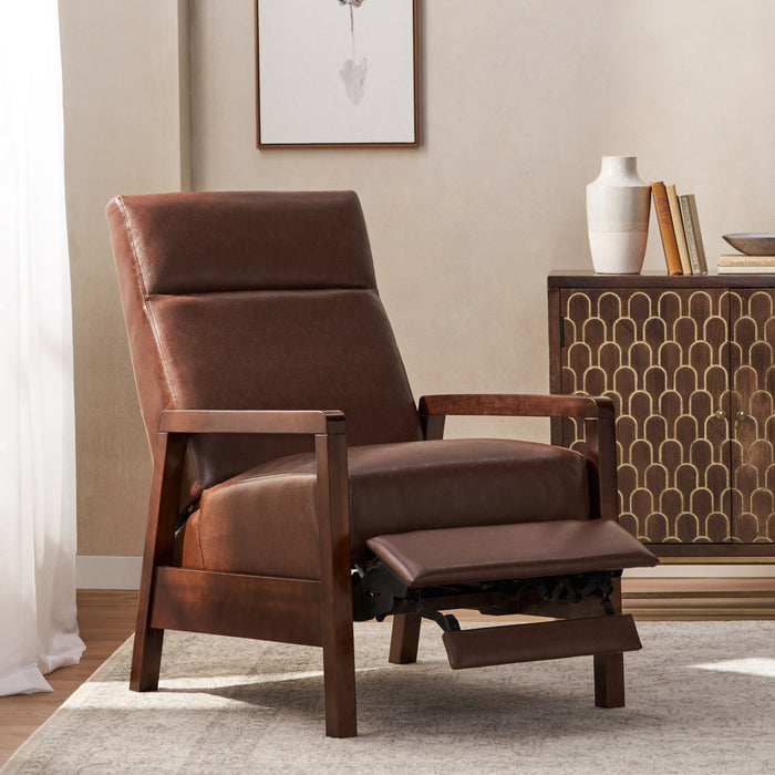 Faux Leather Upholstered Pushback Recliner