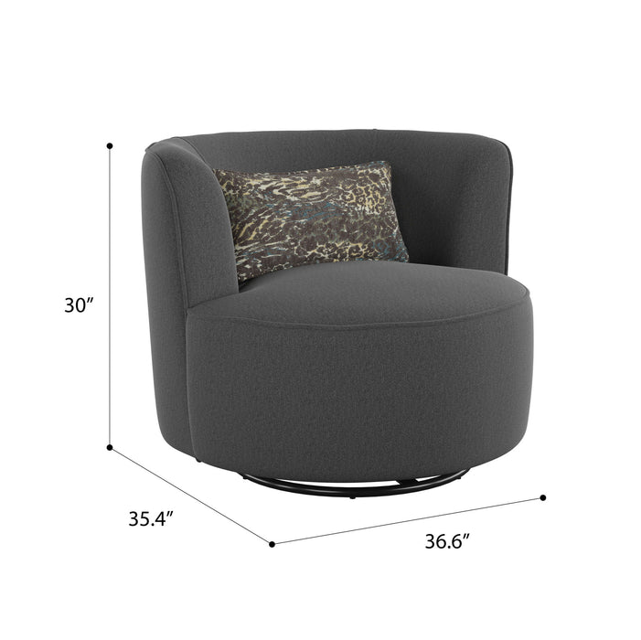 Benz - Swivel Glider Accent Chair - Gray