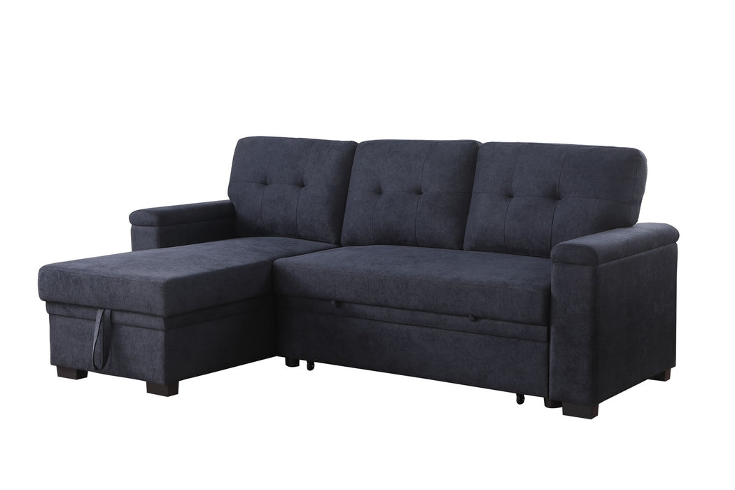 Lucca II  - 84.5"W Reversible Sleeper Sectional Sofa with Storage Chaise