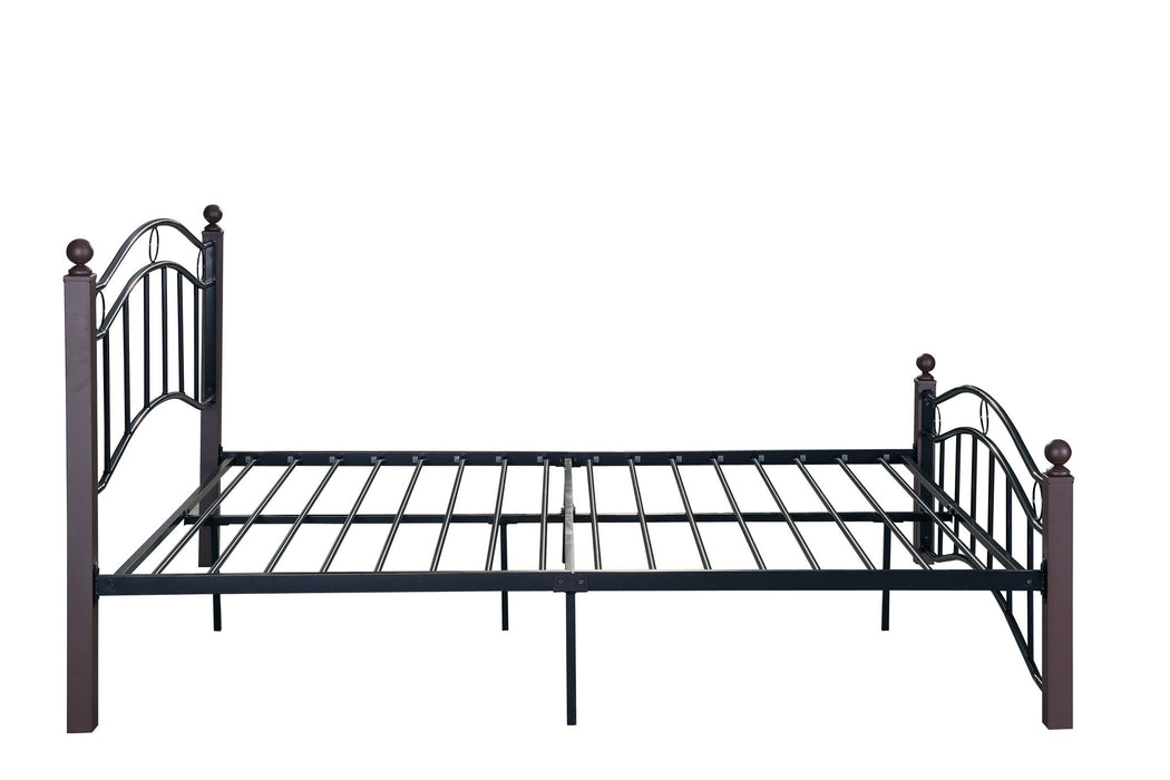 Full Metal Bed Frame With Headboard And Footboard - Black